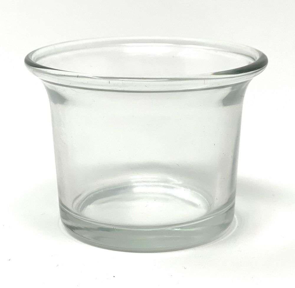 6x Teelichtgläser Teelichthalter Glas Teelichtglas Klar geschwungen 4,5 cm  hoch Kerzenhalter - DanDiBo-Ambiente