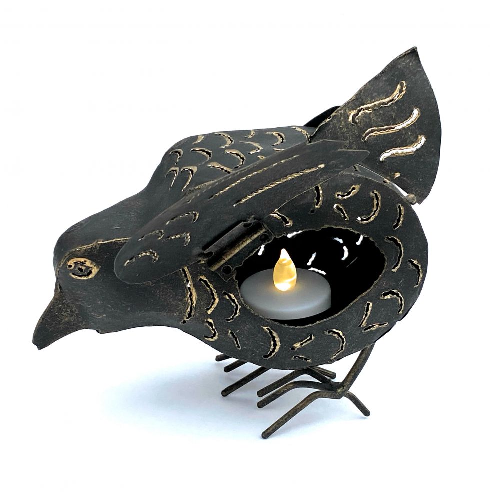 DanDiBo tea light holder metal figure small lantern chicken for 1 tea light bird 19 cm candle holder 93403 vintage funny