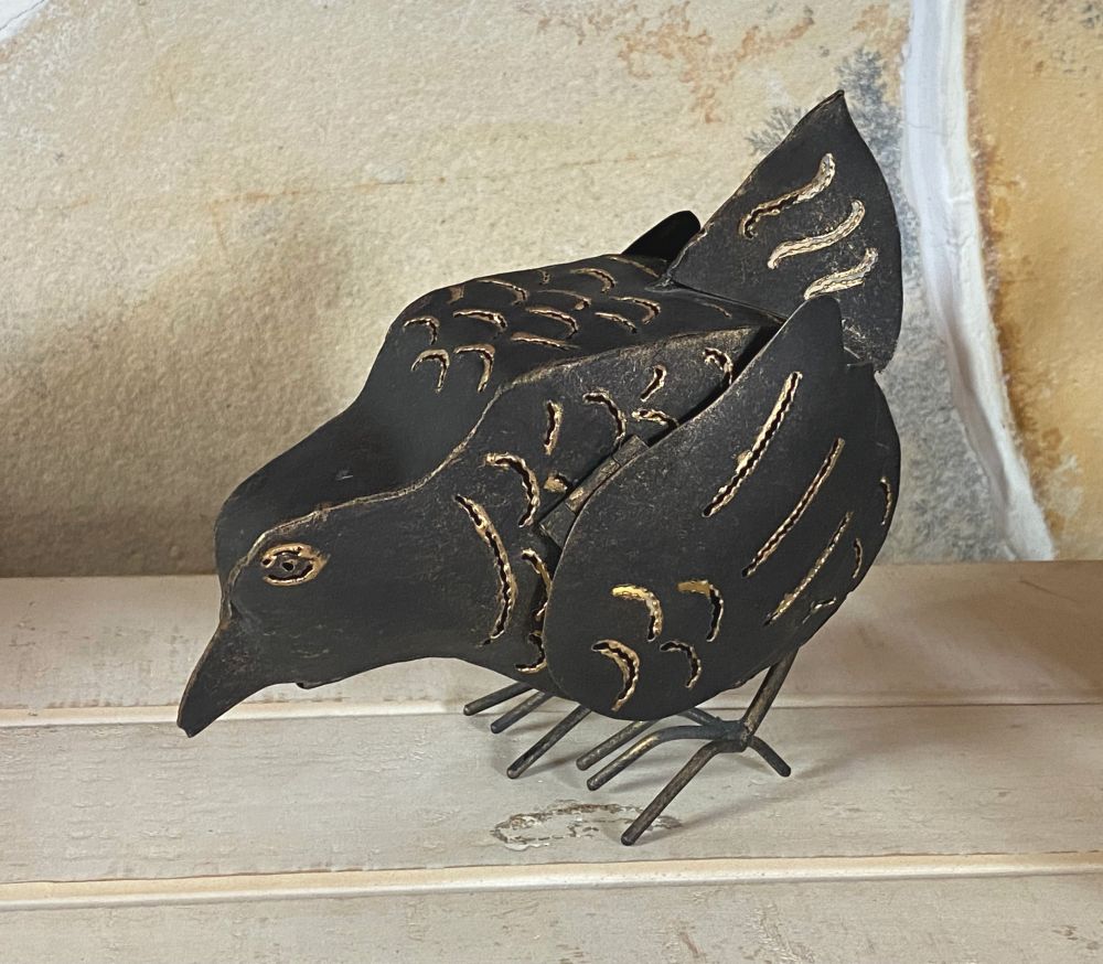 DanDiBo tea light holder metal figure small lantern chicken for 1 tea light bird 19 cm candle holder 93403 vintage funny