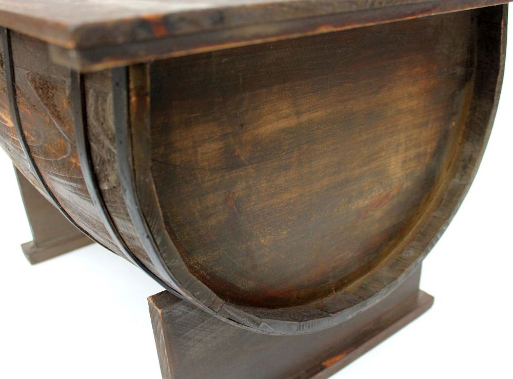 DanDiBo coffee table living room vintage halved wine barrel 5084-H 80 cm wooden side table wine rack barrel bar