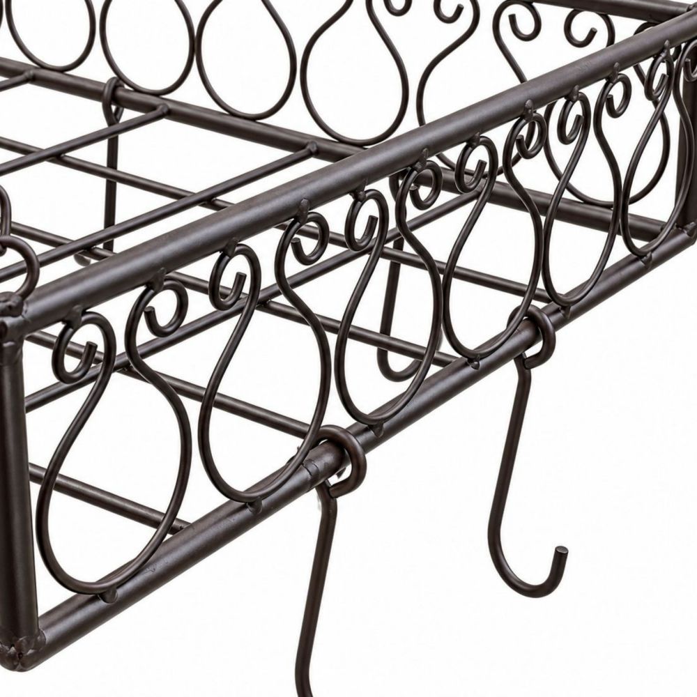 DanDiBo Topfhänger Deckenregal Hängekorb Braun Cocina 65 cm Hängeregal Wurstkrone Korb Küche Regal Küchenkrone