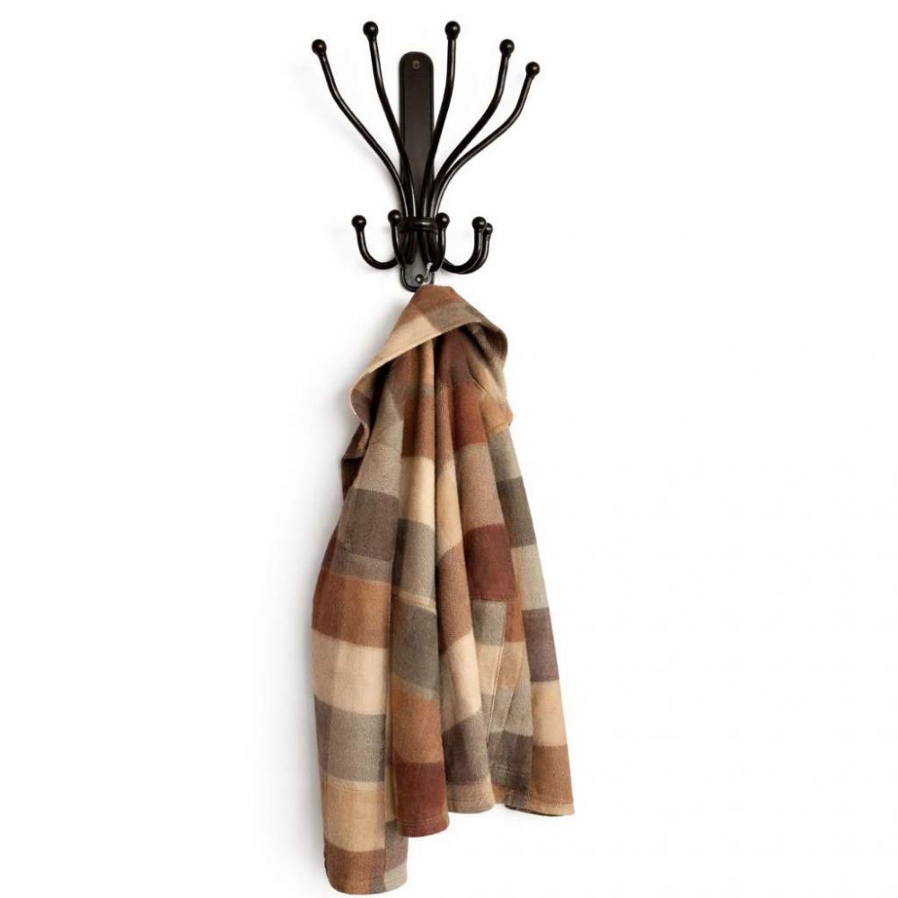 DanDiBo Wandgaderobe Halbrund Wand Metall Schwarz Steve 25 cm Gaderobe Kleiderhaken Gaderobenhaken Hakenleiste Flugaderobe Haken