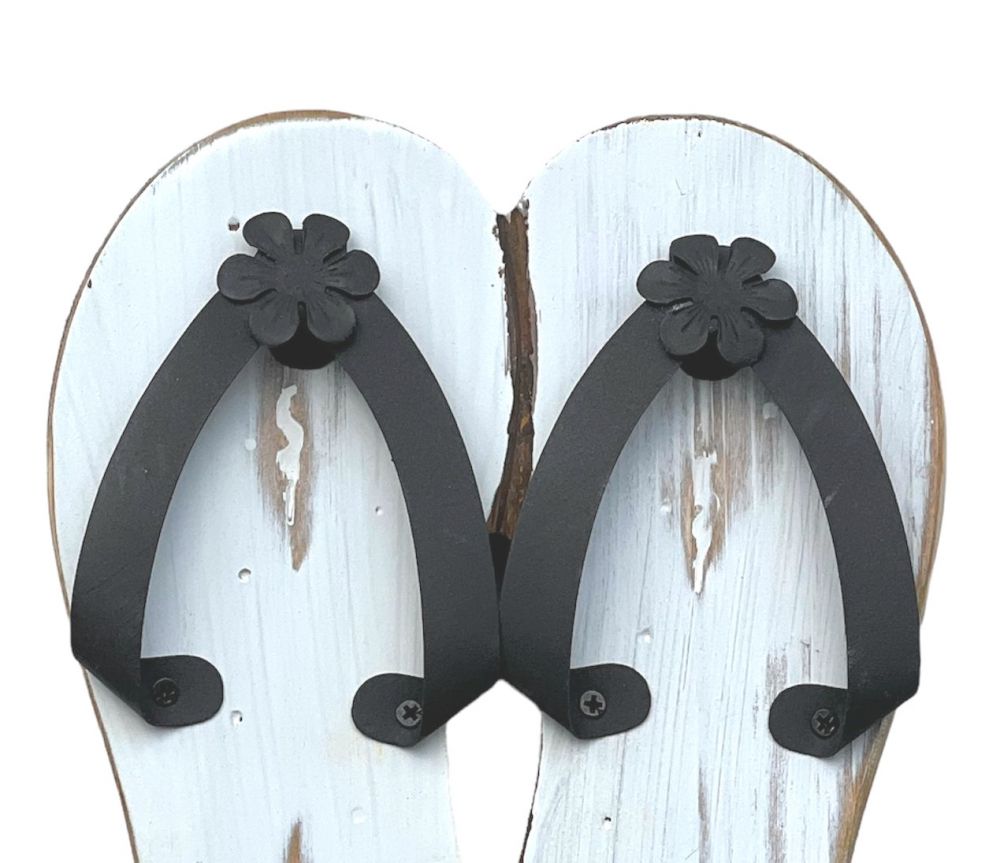 Wandgarderobe Sandalen Holz Metall Weiß Handtuchhalter MR82 Garderobenhaken Garderobe Wand Handtuchhaken Vintage Einzeln