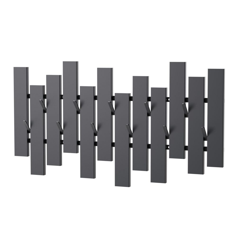 DanDiBo Modern Black Metal Wall Coat Rack 96713 Wall-Mounted Coat Rack with Hooks Hook Rail Coat Hooks