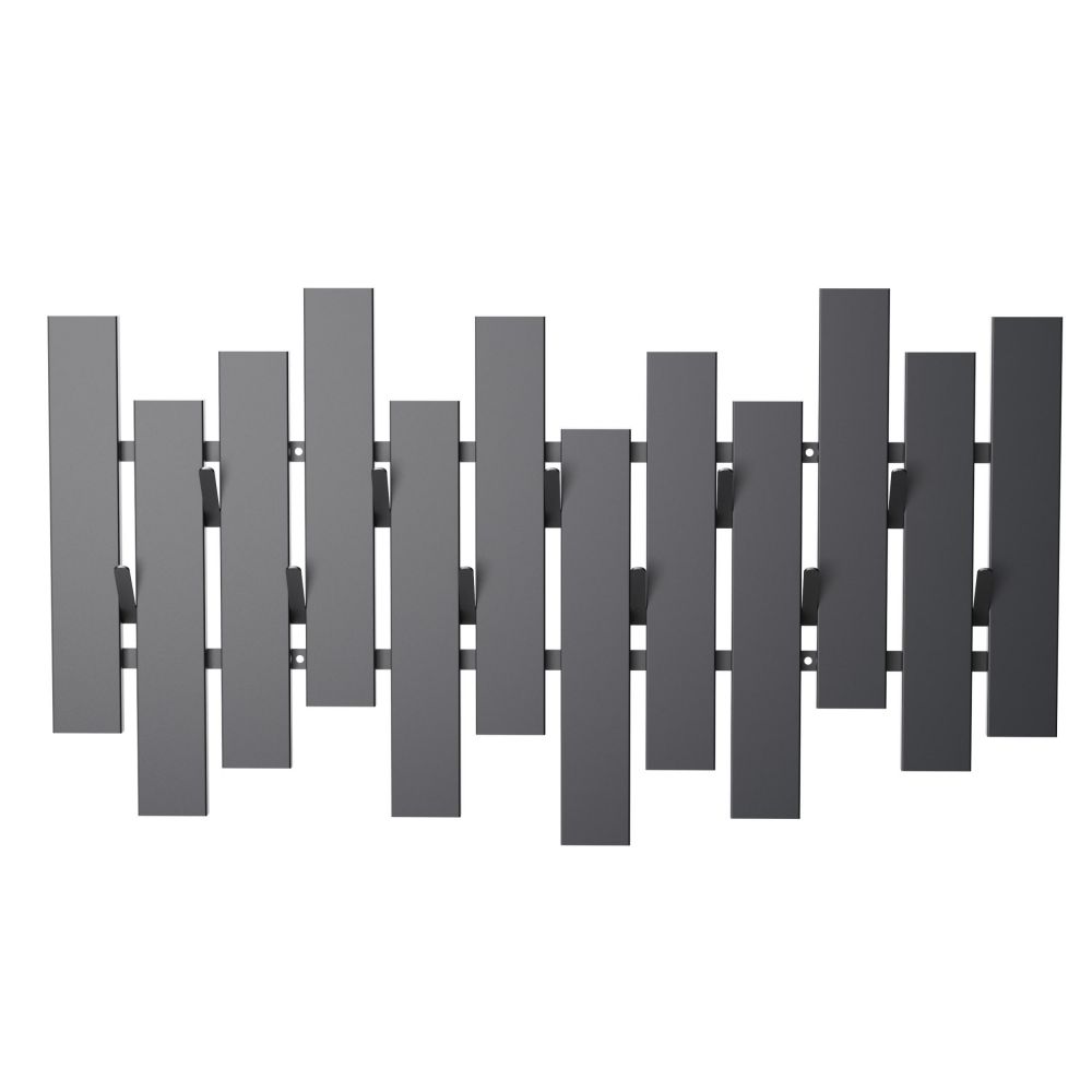 DanDiBo Modern Black Metal Wall Coat Rack 96713 Wall-Mounted Coat Rack with Hooks Hook Rail Coat Hooks