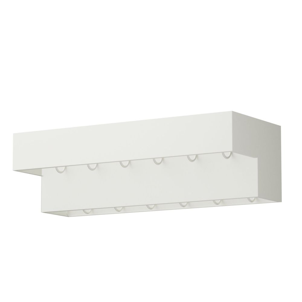 DanDiBo Wandgarderobe mit Ablage 60 cm Metall 96742 Weiß Garderobenleiste Hängegarderobe Garderobenhaken Kleiderhaken Garderobe Wand Hängend Modern