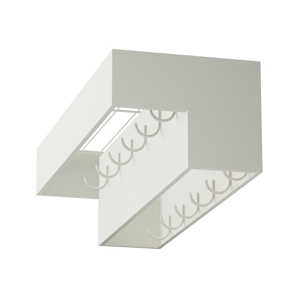 DanDiBo Wandgarderobe mit Ablage 60 cm Metall 96742 Weiß Garderobenleiste Hängegarderobe Garderobenhaken Kleiderhaken Garderobe Wand Hängend Modern