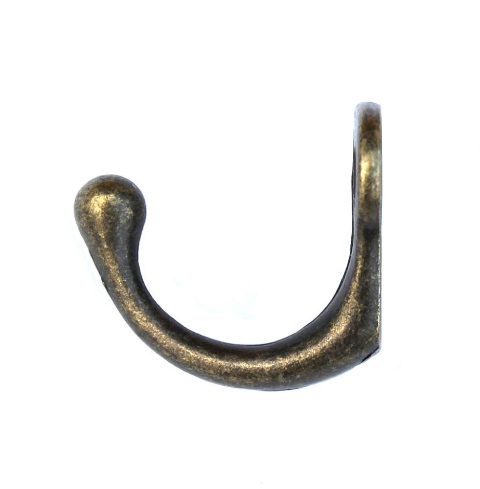 1x wall hook coat hook vintage 40 mm antique brass hook coat hook brown