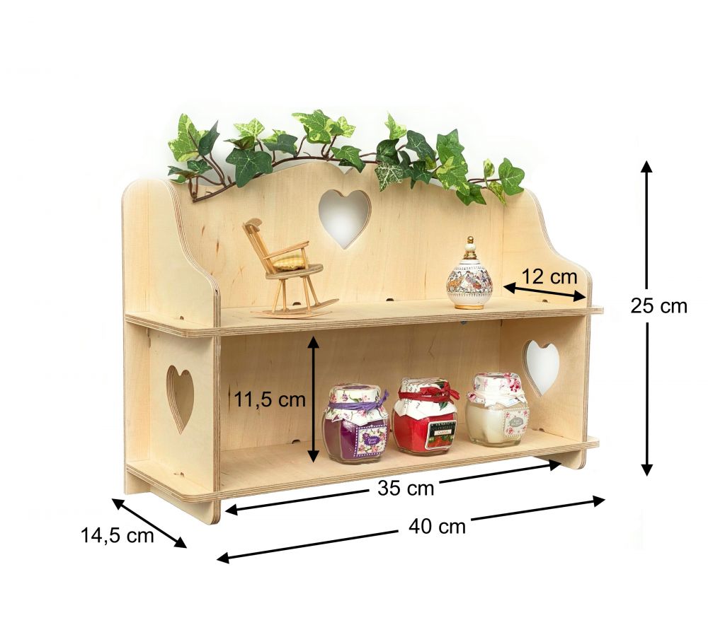 DanDiBo Wandregal aus Holz hell Hängeregal 96155 Wandorganizer mit Ablagefach 40 cm Aufbewahrungsregal hängend
