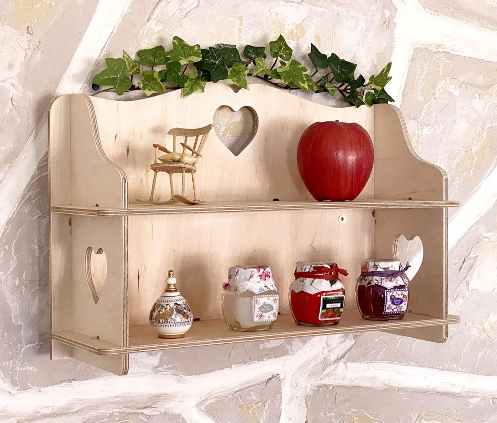 DanDiBo Wandregal aus Holz hell Hängeregal 96155 Wandorganizer mit Ablagefach 40 cm Aufbewahrungsregal hängend