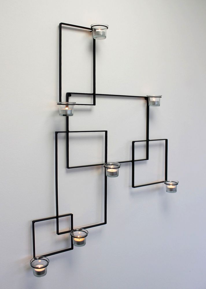 DanDiBo Wandteelichthalter Alegria Metall Wand Schwarz Teelichthalter Kerzenhalter Wandkerzenhalter Wandleuchter