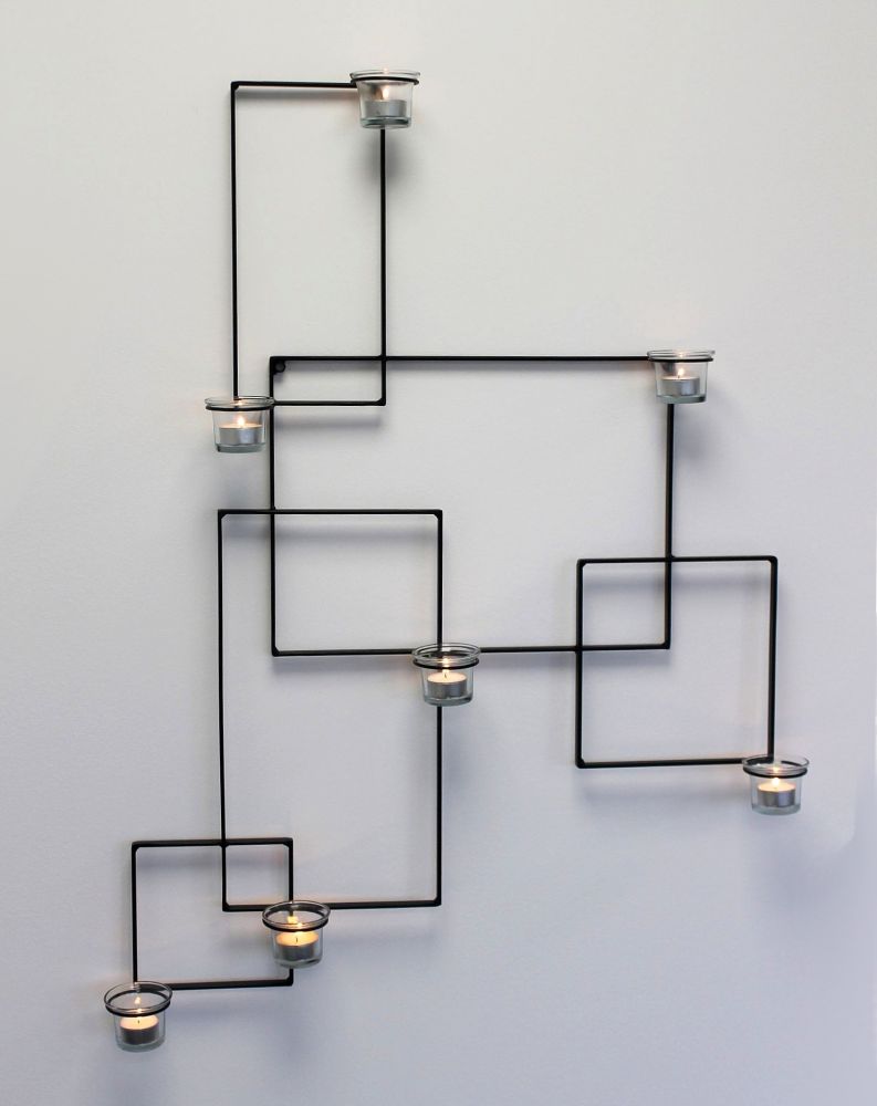 DanDiBo Wandteelichthalter Alegria Metall Wand Schwarz Teelichthalter Kerzenhalter Wandkerzenhalter Wandleuchter