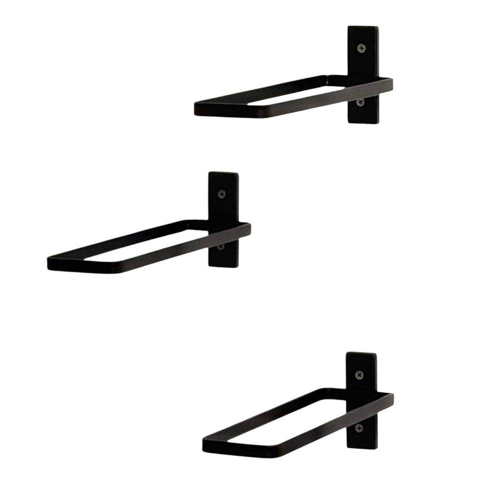 DanDiBo Wall-Mounted Wine Rack Metal Black 3-Piece Set Wine Bottle Holder 96714 Wine Holder Bottle Rack Bottle Holder