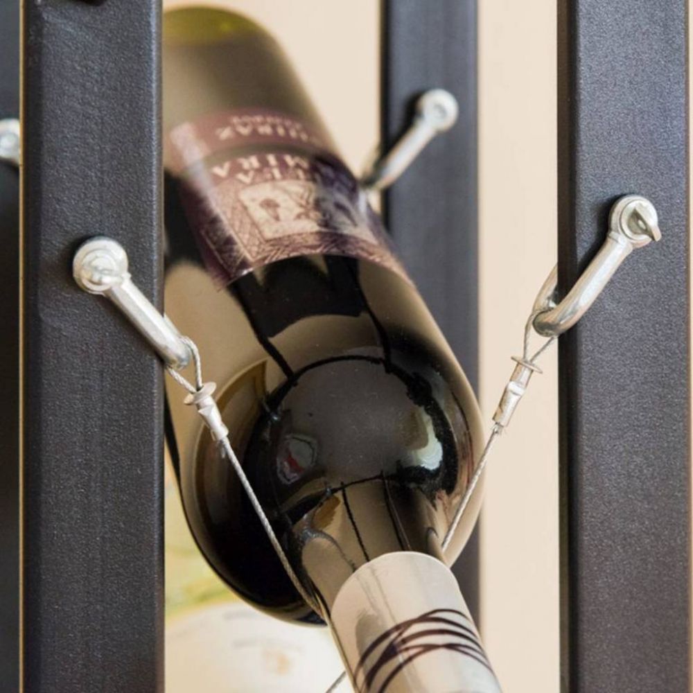 DanDiBo Wine Rack Bottle Rack Freestanding Pit 100 cm Black Metal Wine Stand Wine Bottle Holder Slim Wine Rack Bottle Holder
