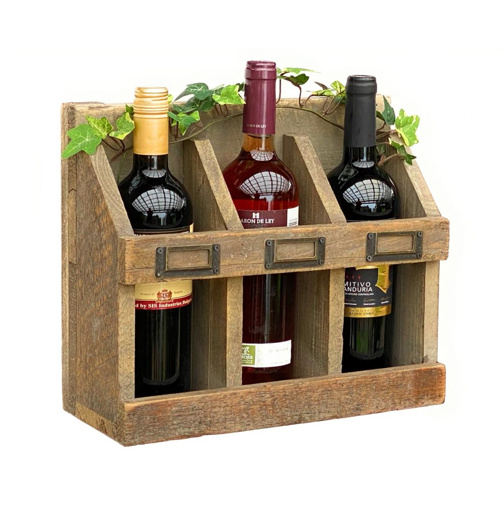DanDiBo Weinregal Flaschenregal Holz Küchenregal Küche Braun 30 cm Wand für 3 Flaschen 707 Wandregal Flaschenhalter