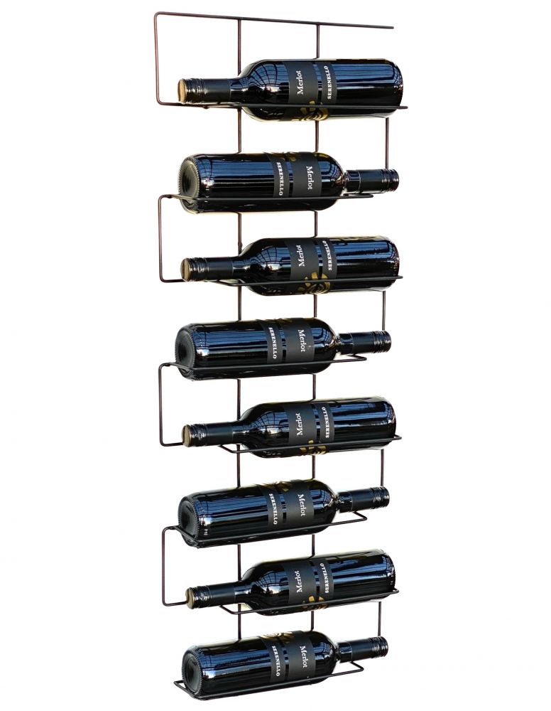 Weinregal Flaschenregal Metall Schwarz Schmal 96135 Wand Flaschenständer Flaschenhalter