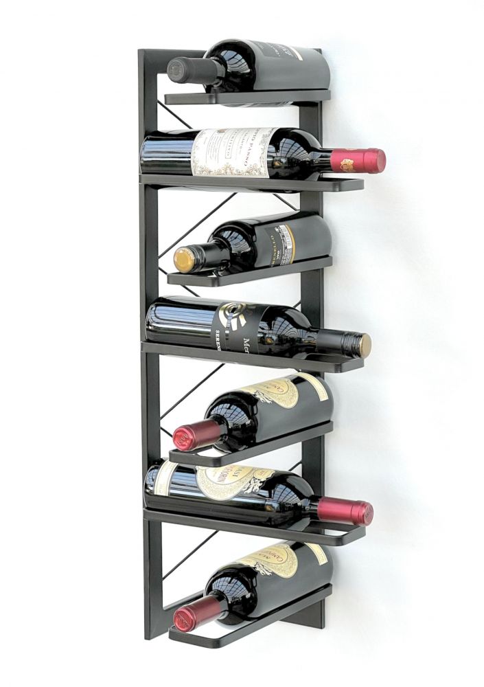 DanDiBo wine rack metal black corner wall 70 cm corner shelf bottle rack 96292 bottle holder wall mounting modern wall holder wall shelf for 7 bottles