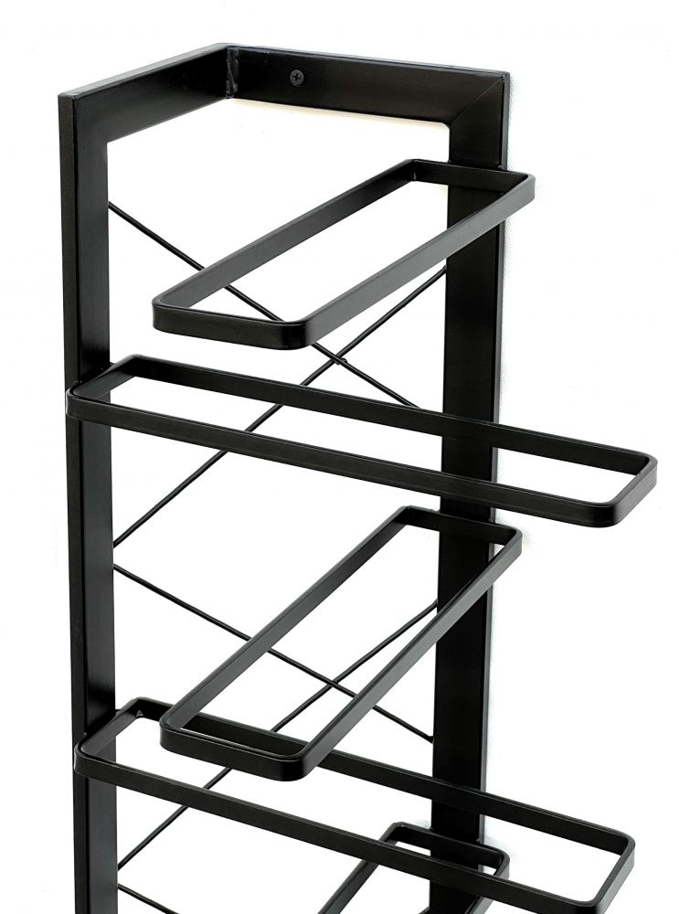 DanDiBo wine rack metal black corner wall 70 cm corner shelf bottle rack 96292 bottle holder wall mounting modern wall holder wall shelf for 7 bottles