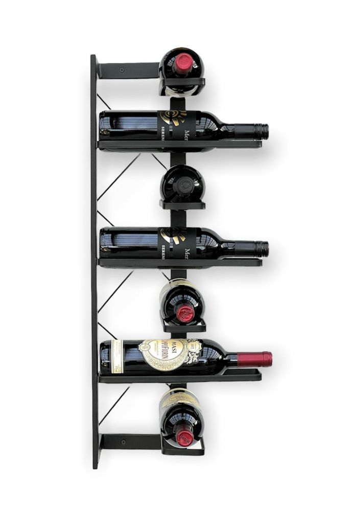 DanDiBo wine rack metal black corner wall 70 cm corner shelf bottle rack 96292 bottle holder wall mounting modern wall holder wall shelf for 7 bottles