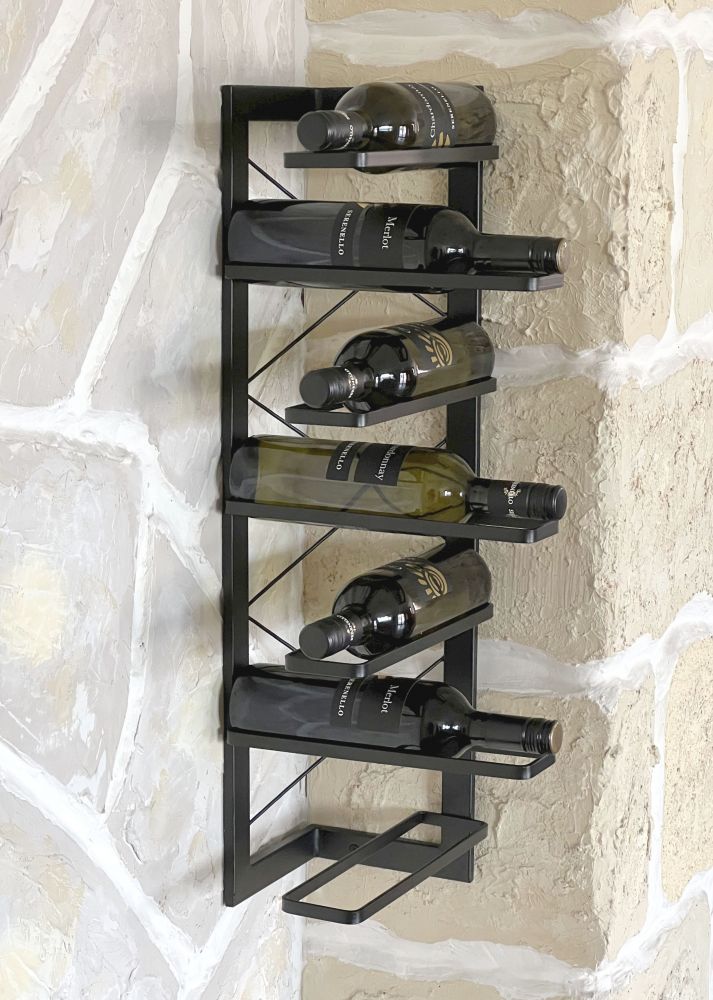 DanDiBo wine rack metal black corner wall 70 cm corner shelf bottle rack 96292 bottle holder wall mounting modern wall holder wall shelf for 7 bottles