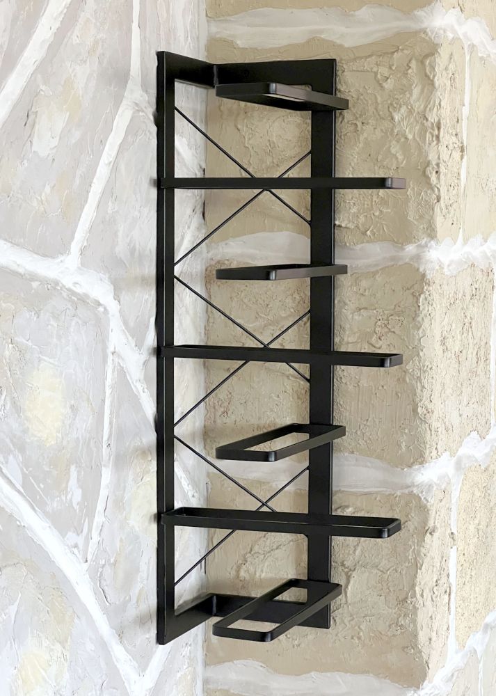 DanDiBo wine rack metal black corner wall 70 cm corner shelf bottle rack 96292 bottle holder wall mounting modern wall holder wall shelf for 7 bottles