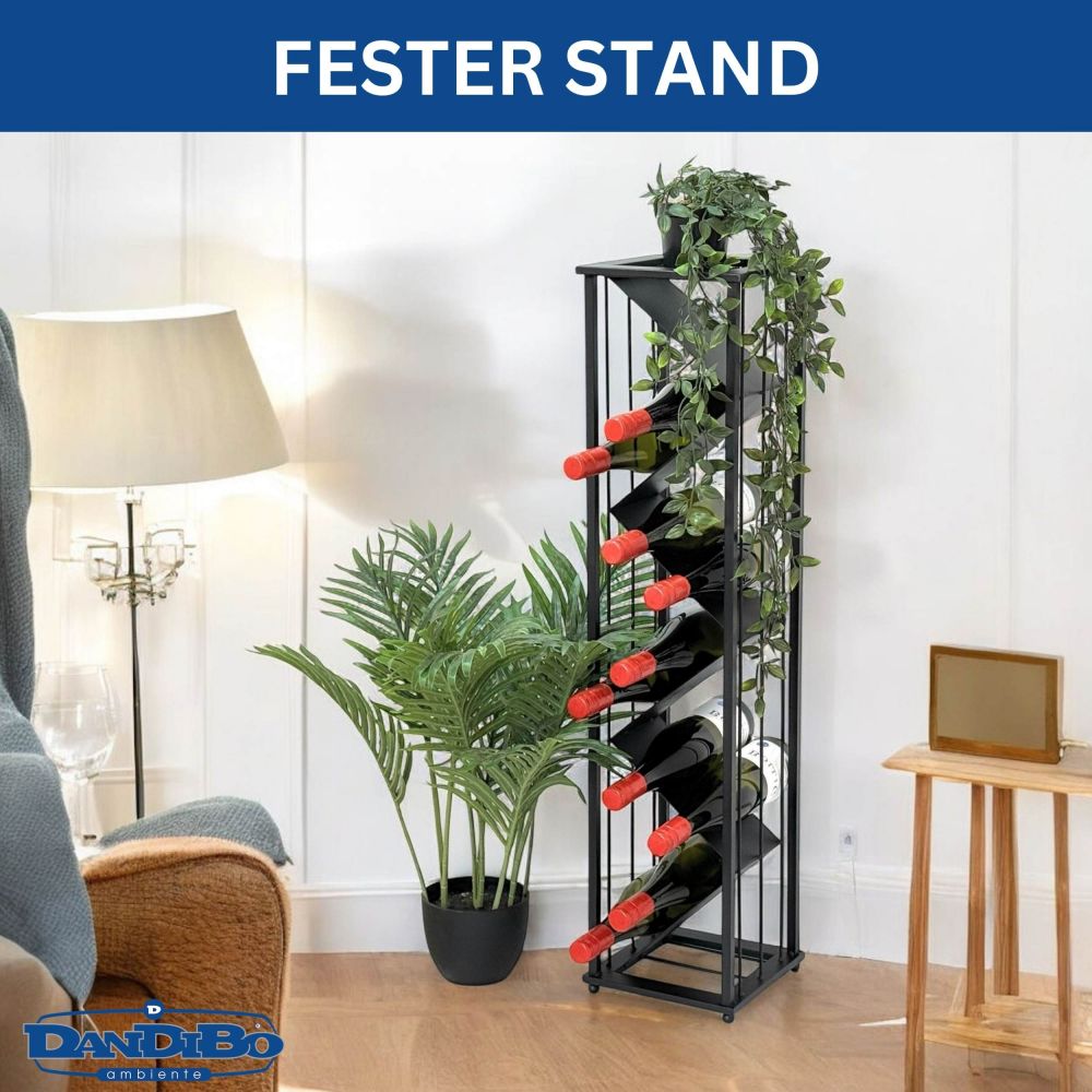 DanDiBo Wine Rack Metal Black Standing 96693 Bottle Rack Wine Stand Bottle Holder Slim Modern