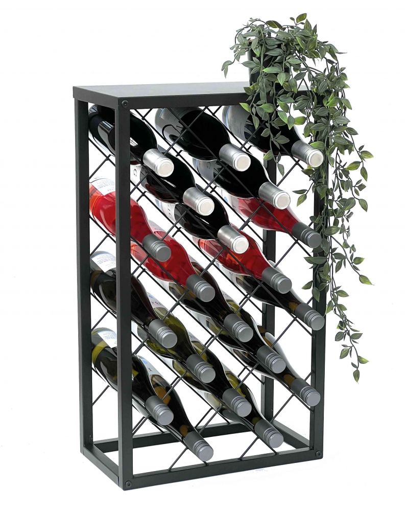 DanDiBo Wine rack Metal Black Standing 96434 Bottle rack 68 cm Wine holder Bottle holder Modern for 20 bottles