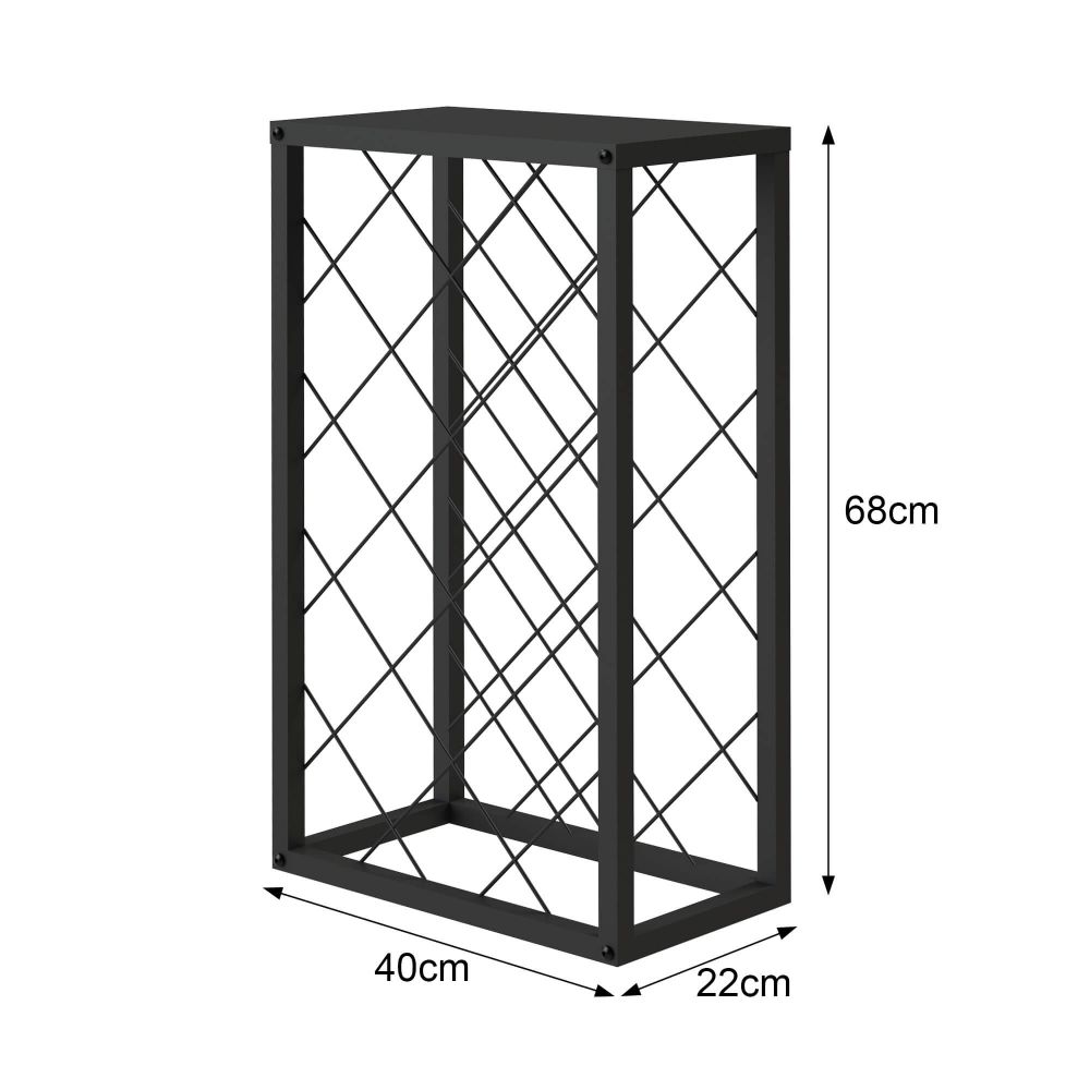 DanDiBo Wine rack Metal Black Standing 96434 Bottle rack 68 cm Wine holder Bottle holder Modern for 20 bottles