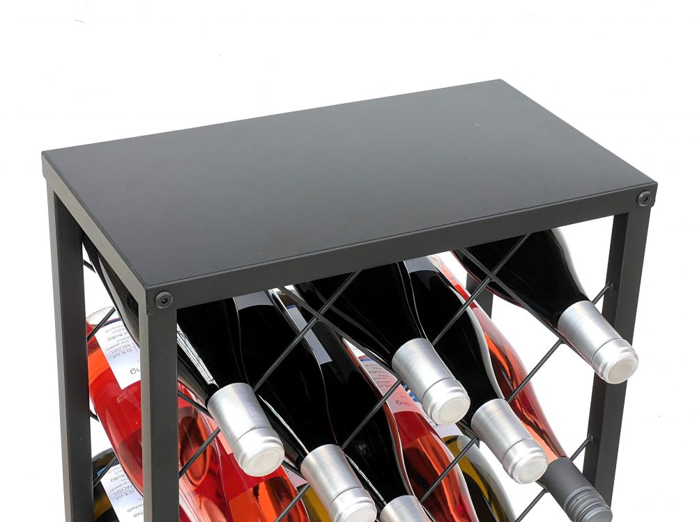 DanDiBo Wine rack Metal Black Standing 96434 Bottle rack 68 cm Wine holder Bottle holder Modern for 20 bottles