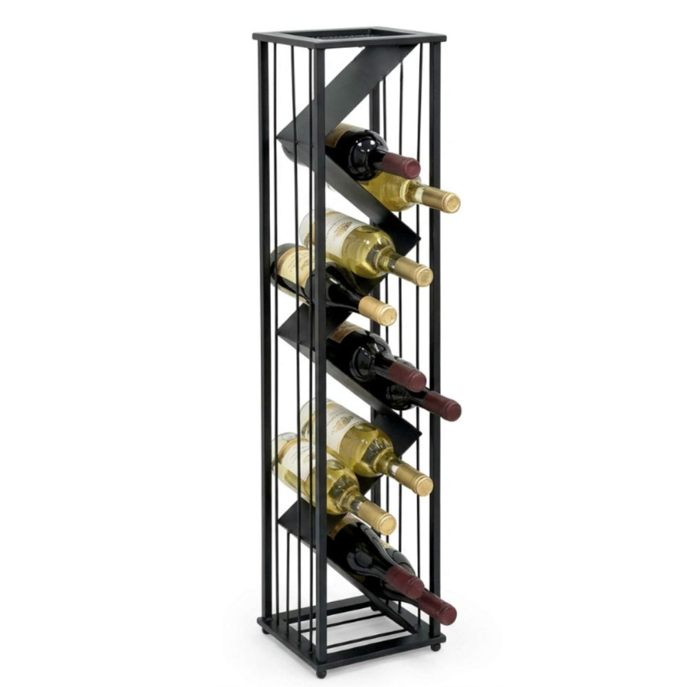 DanDiBo Weinregal Metall Schwarz Stehend 96693 Flaschenregal Weinständer Flaschenhalter Schmal Modern