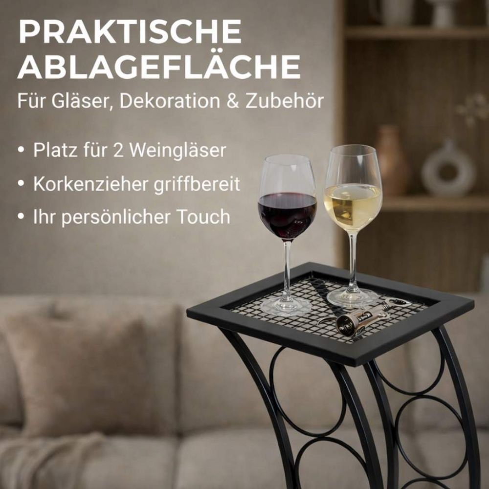 DanDiBo Wine Rack Metal Black Standing Bottle Rack Slim 80 cm Elegance Wine Stand Bottle Holder Modern Wine Rack