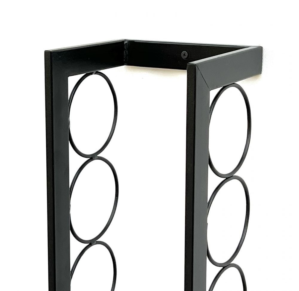 DanDiBo Weinregal Metall Wand 75 cm Schwarz Flaschenregal Kantate Flaschenhalter Wandmontage Modern Wandhalter Wandregal für 7 Flaschen