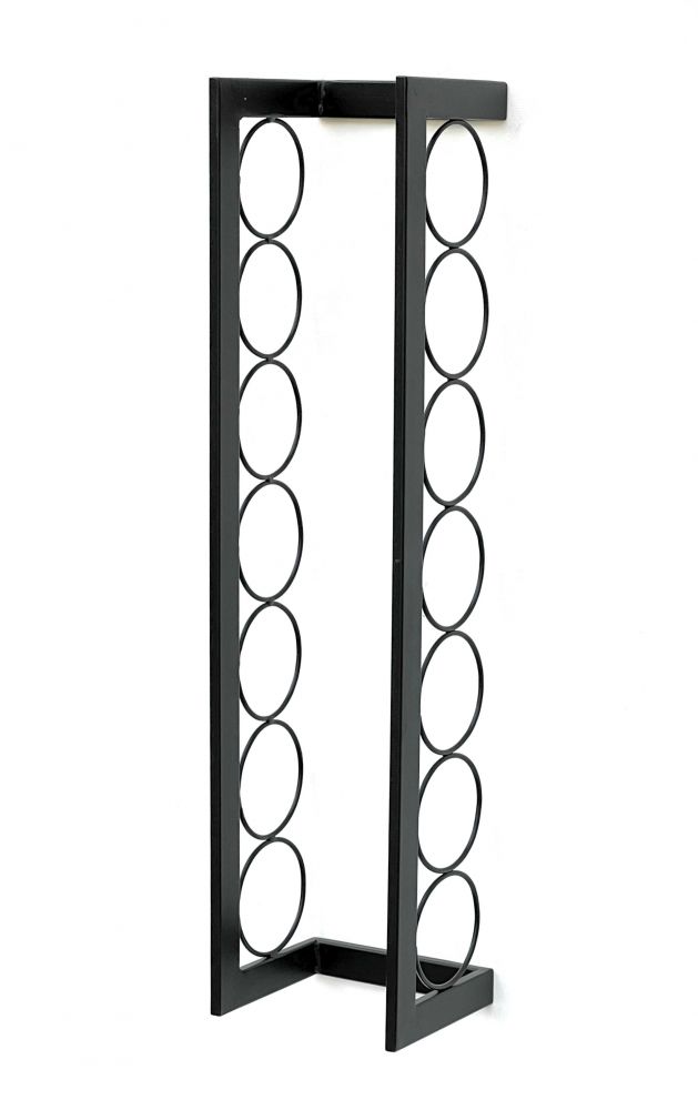 DanDiBo Weinregal Metall Wand 75 cm Schwarz Flaschenregal Kantate Flaschenhalter Wandmontage Modern Wandhalter Wandregal für 7 Flaschen