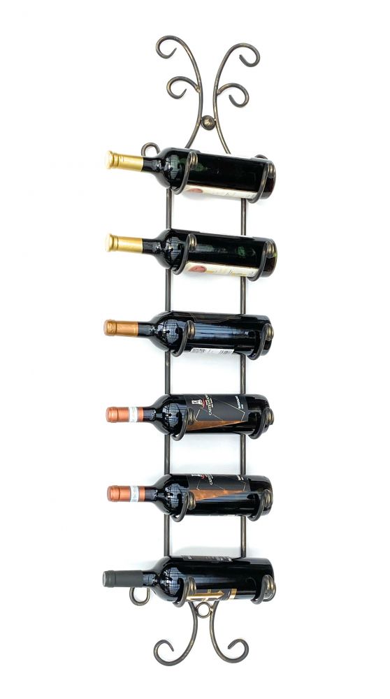 DanDiBo Wine rack Metal Wall Black 568 Bottle rack Bottle holder Wall mounting Modern Wall holder Wall rack for 6 bottles