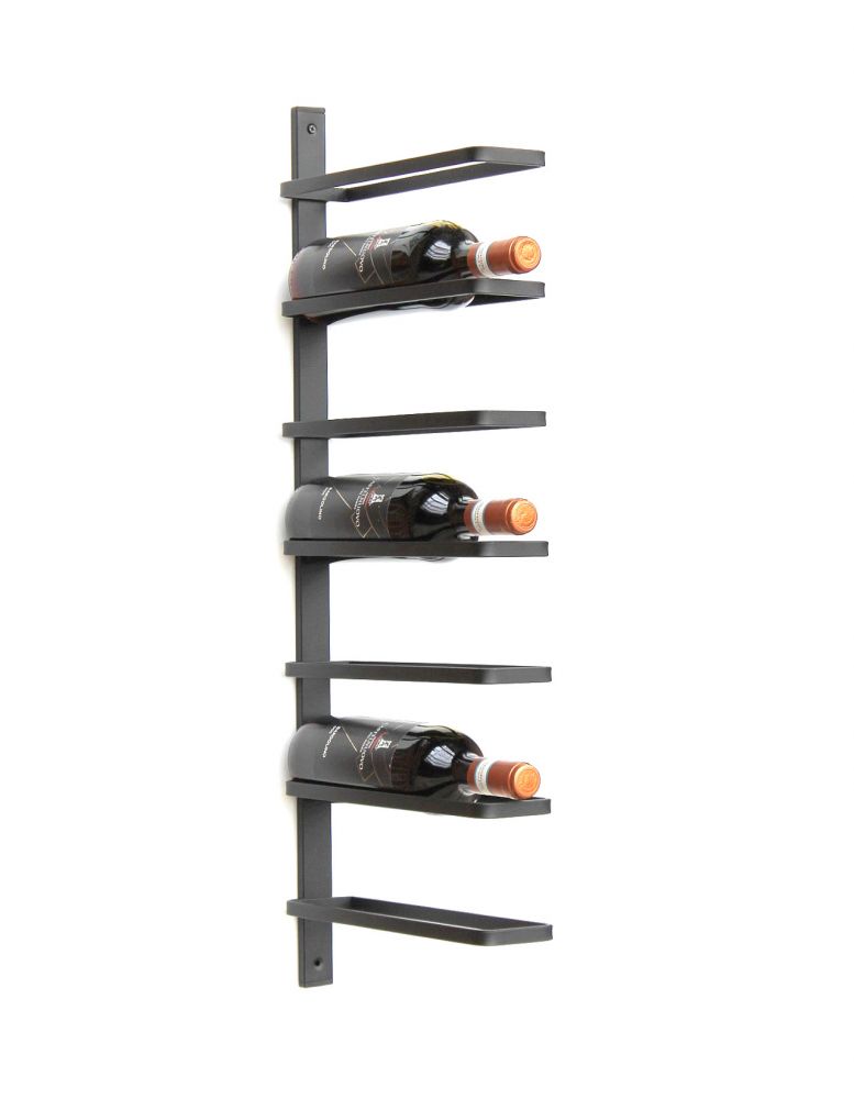 DanDiBo Wine rack Metal Wall Black 93885 Bottle rack Bottle holder Wall mounting Modern Wall holder Wall rack for 7 bottles