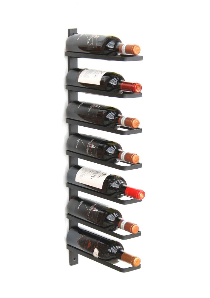 DanDiBo Wine rack Metal Wall Black 93885 Bottle rack Bottle holder Wall mounting Modern Wall holder Wall rack for 7 bottles