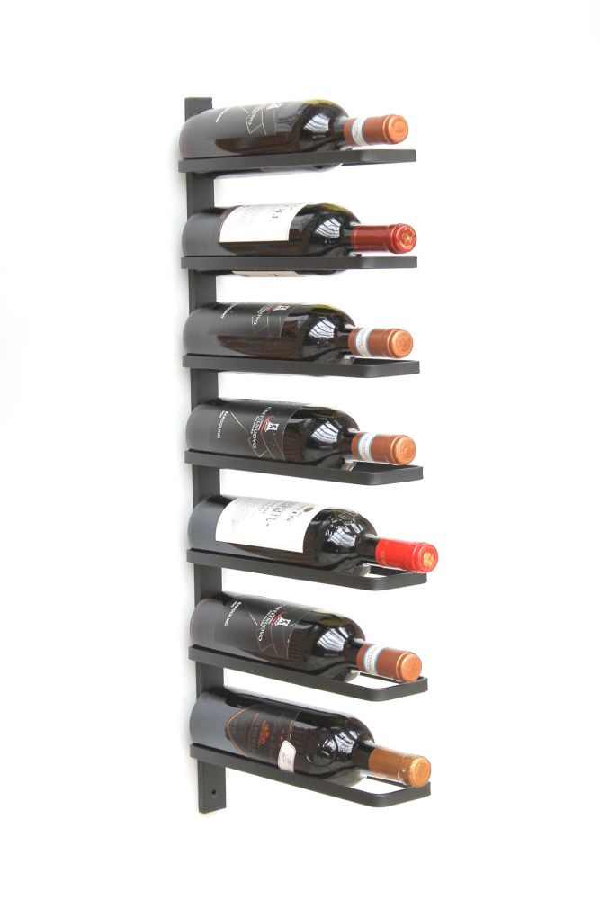 DanDiBo Wine rack Metal Wall Black 93885 Bottle rack Bottle holder Wall mounting Modern Wall holder Wall rack for 7 bottles