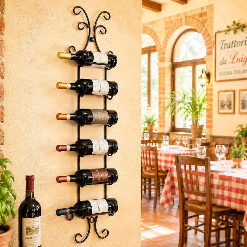 DanDiBo Wine Rack Wall Metal Bottle Rack Narrow Shelf 6 Bottles 568 Wine Rack Wine Bottle Rack Bar Wine Shelf Beverage Rack Bottle Holder