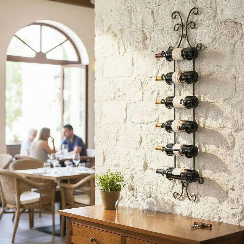 DanDiBo Wine Rack Wall Metal Bottle Rack Narrow Shelf 6 Bottles 568 Wine Rack Wine Bottle Rack Bar Wine Shelf Beverage Rack Bottle Holder