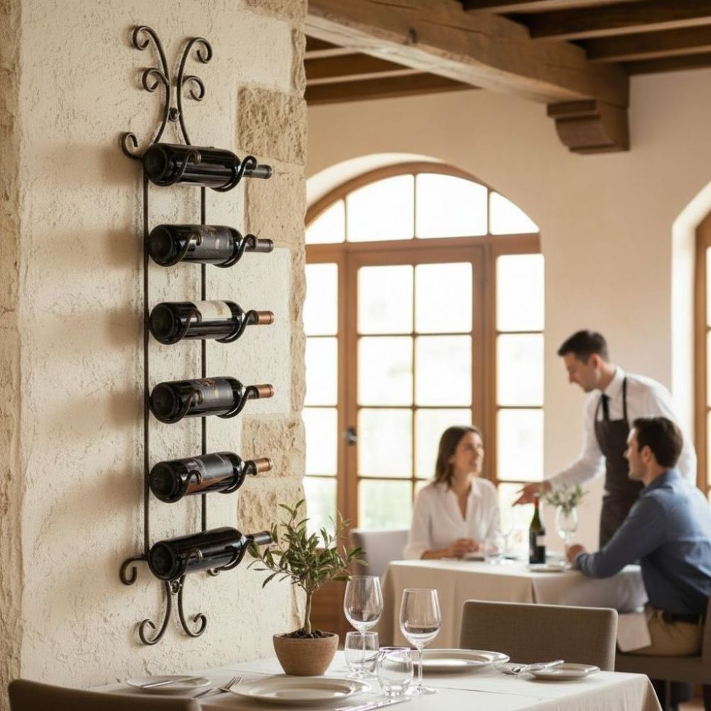 DanDiBo Wine Rack Wall Metal Bottle Rack Narrow Shelf 6 Bottles 568 Wine Rack Wine Bottle Rack Bar Wine Shelf Beverage Rack Bottle Holder