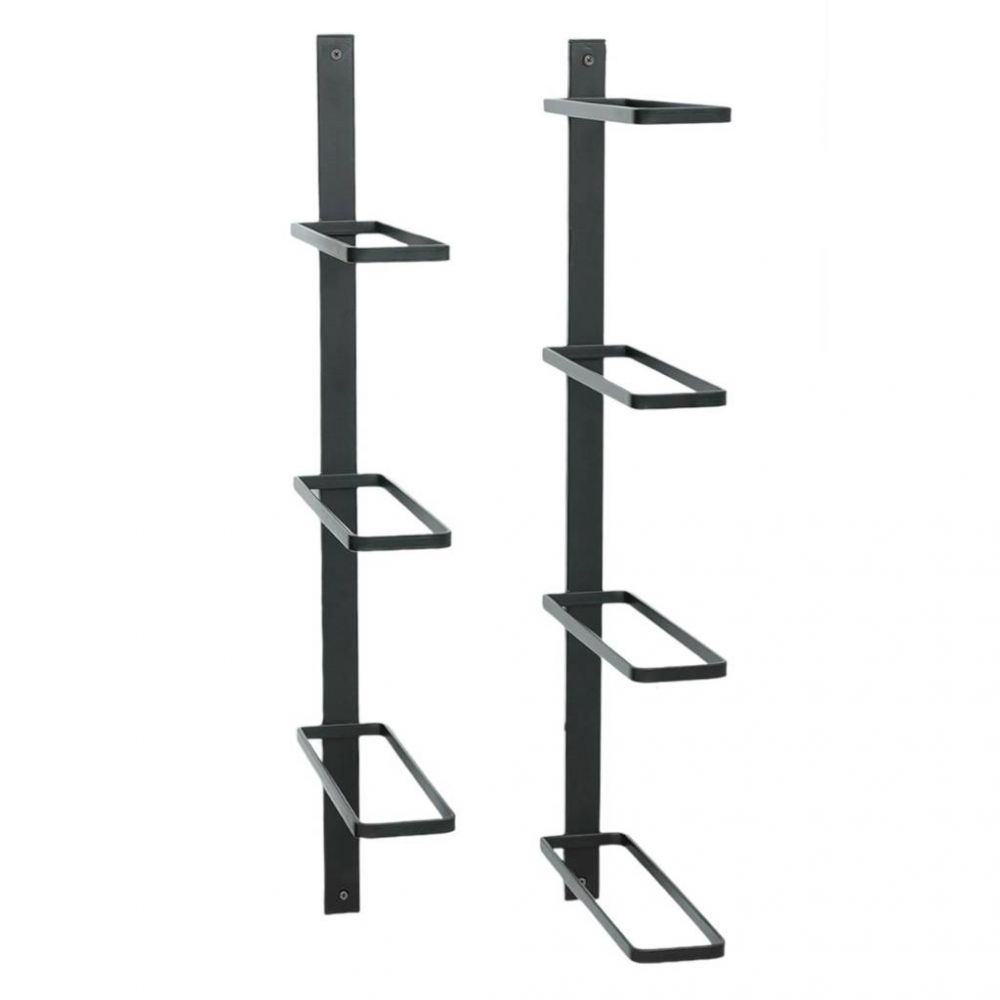 DanDiBo Wall Wine Rack Hanging Metal Bottle Rack 2-Piece Corner Shelf 96326 Black Wine Bottle Holder Bar Shelf Wall Rack Wine Rack