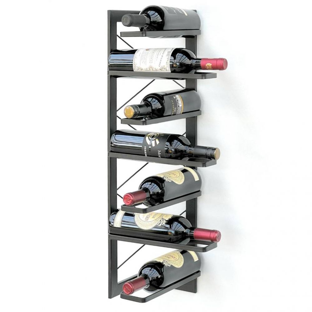 DanDiBo Weinregal Wand Hängend Metall Flaschenregal Eckregal 96292 Schwarz Weinflaschenhalter Weinhalter Bar Regal Wandregal wine rack