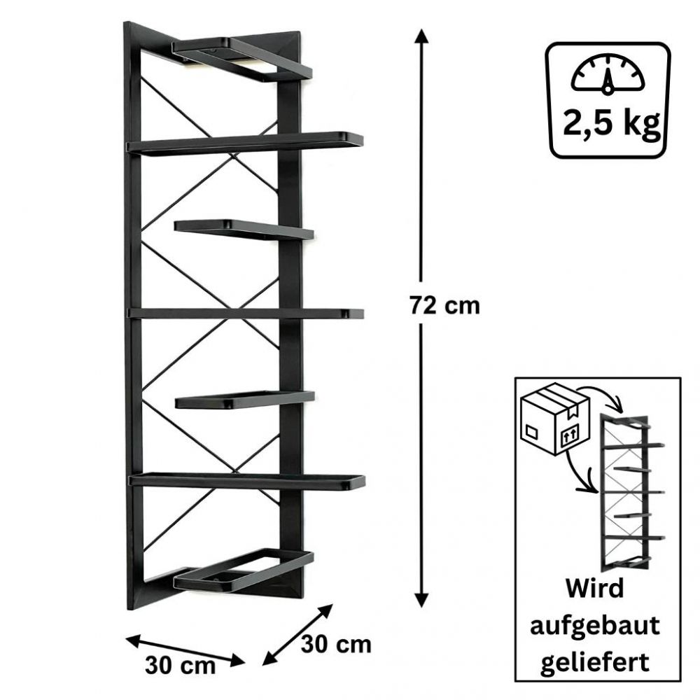 DanDiBo Weinregal Wand Hängend Metall Flaschenregal Eckregal 96292 Schwarz Weinflaschenhalter Weinhalter Bar Regal Wandregal wine rack