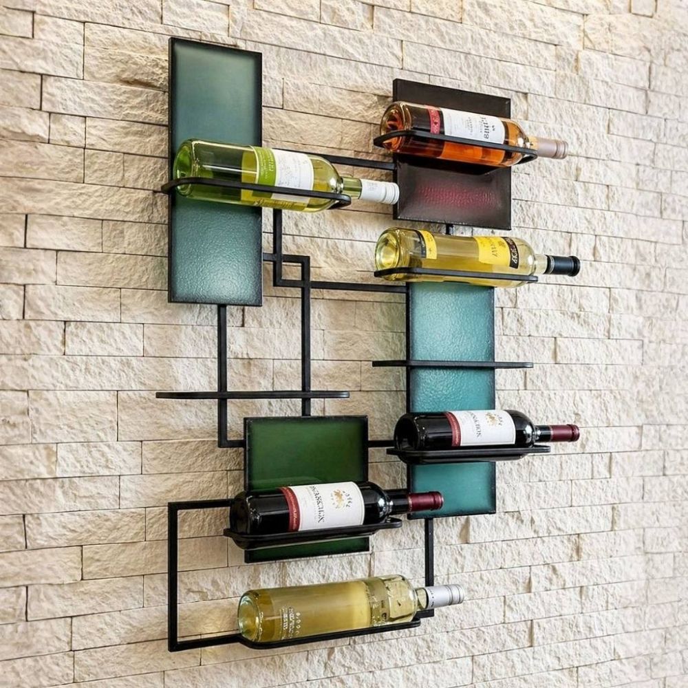DanDiBo Weinregal Wand Hängend Metall Schwarz Weinflaschenhalter Bar Regal Weinhalter 96618 Design Flaschenregal Wine Rack Weinständer