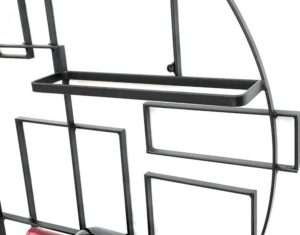 DanDiBo Wall-Mounted Wine Rack Metal Black Wine Bottle Holder Bar Shelf Wine Holder Pi4 Design Bottle Rack Wine Stand