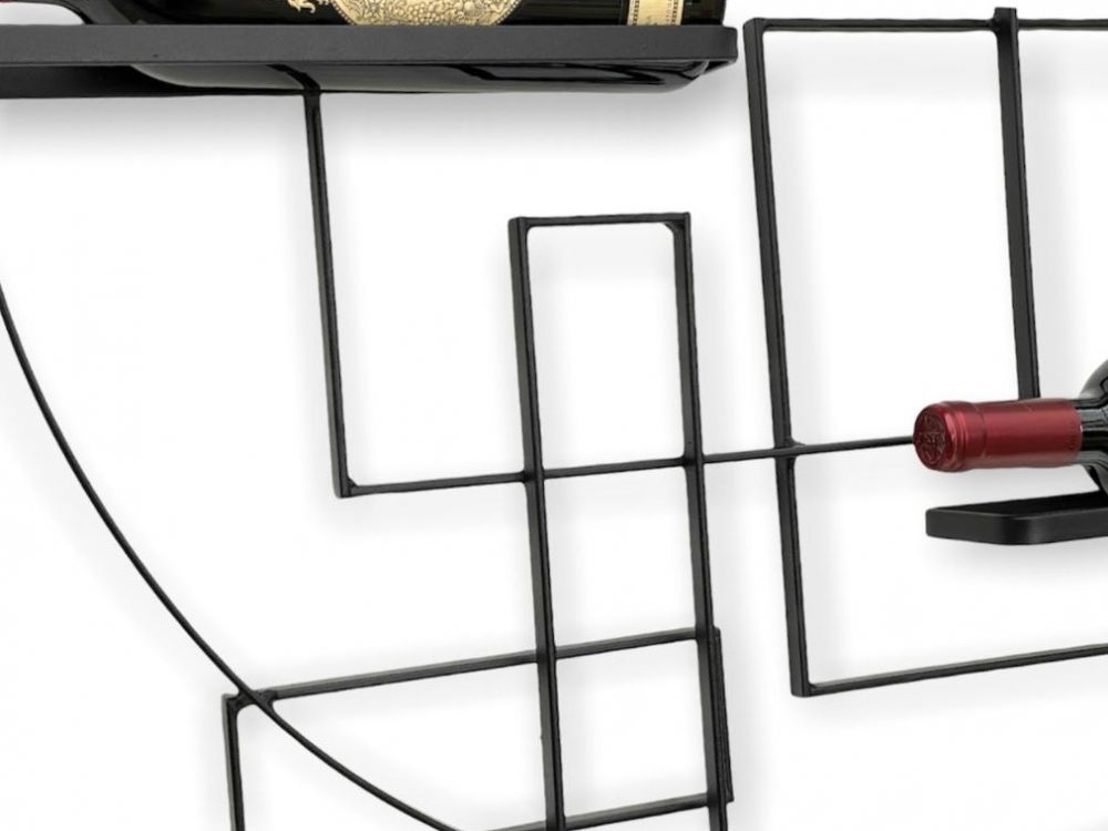 DanDiBo Wall-Mounted Wine Rack Metal Black Wine Bottle Holder Bar Shelf Wine Holder Pi4 Design Bottle Rack Wine Stand