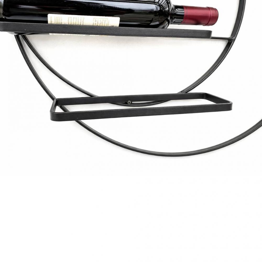 DanDiBo Weinregal Wand Metall 55 cm Schwarz Largo Rund Hängend Flaschenregal 96213 Flaschenhalter Wandmontage Wine Rack Weinständer
