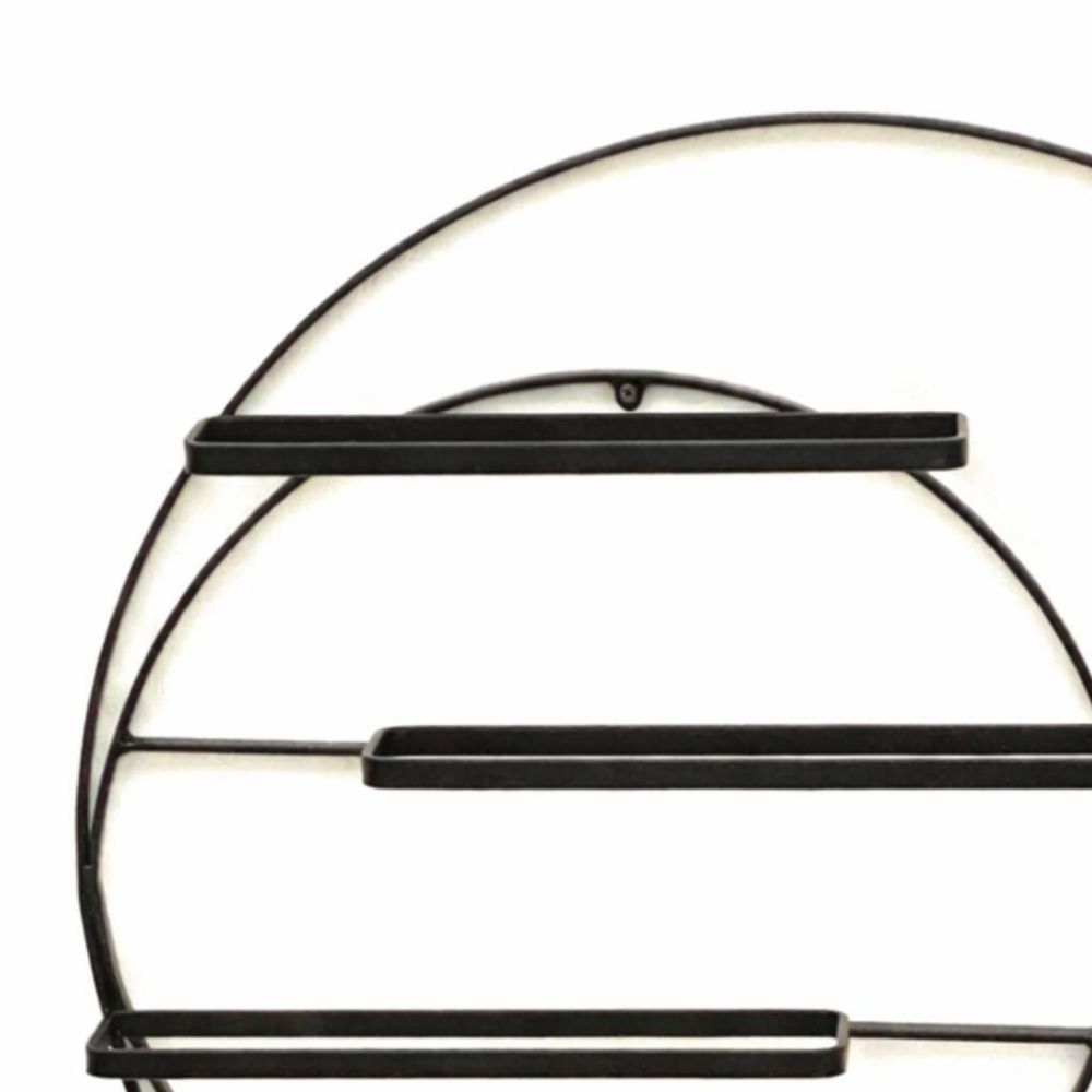 DanDiBo Weinregal Wand Metall 55 cm Schwarz Largo Rund Hängend Flaschenregal 96213 Flaschenhalter Wandmontage Wine Rack Weinständer