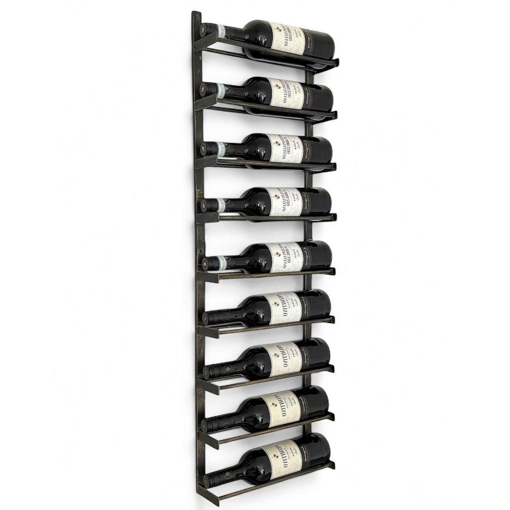 DanDiBo Weinregal Wand Metall Schwarz 240402 Flaschenregal Schmal Wandmontage Wine Rack Weinflaschenhalter Weinhalter Flaschenhalter