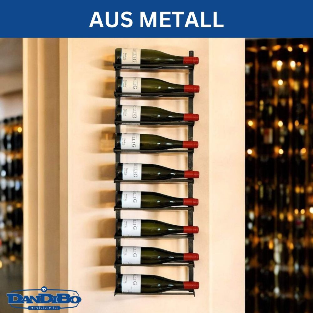 DanDiBo Weinregal Wand Metall Schwarz 240402 Flaschenregal Schmal Wandmontage Wine Rack Weinflaschenhalter Weinhalter Flaschenhalter